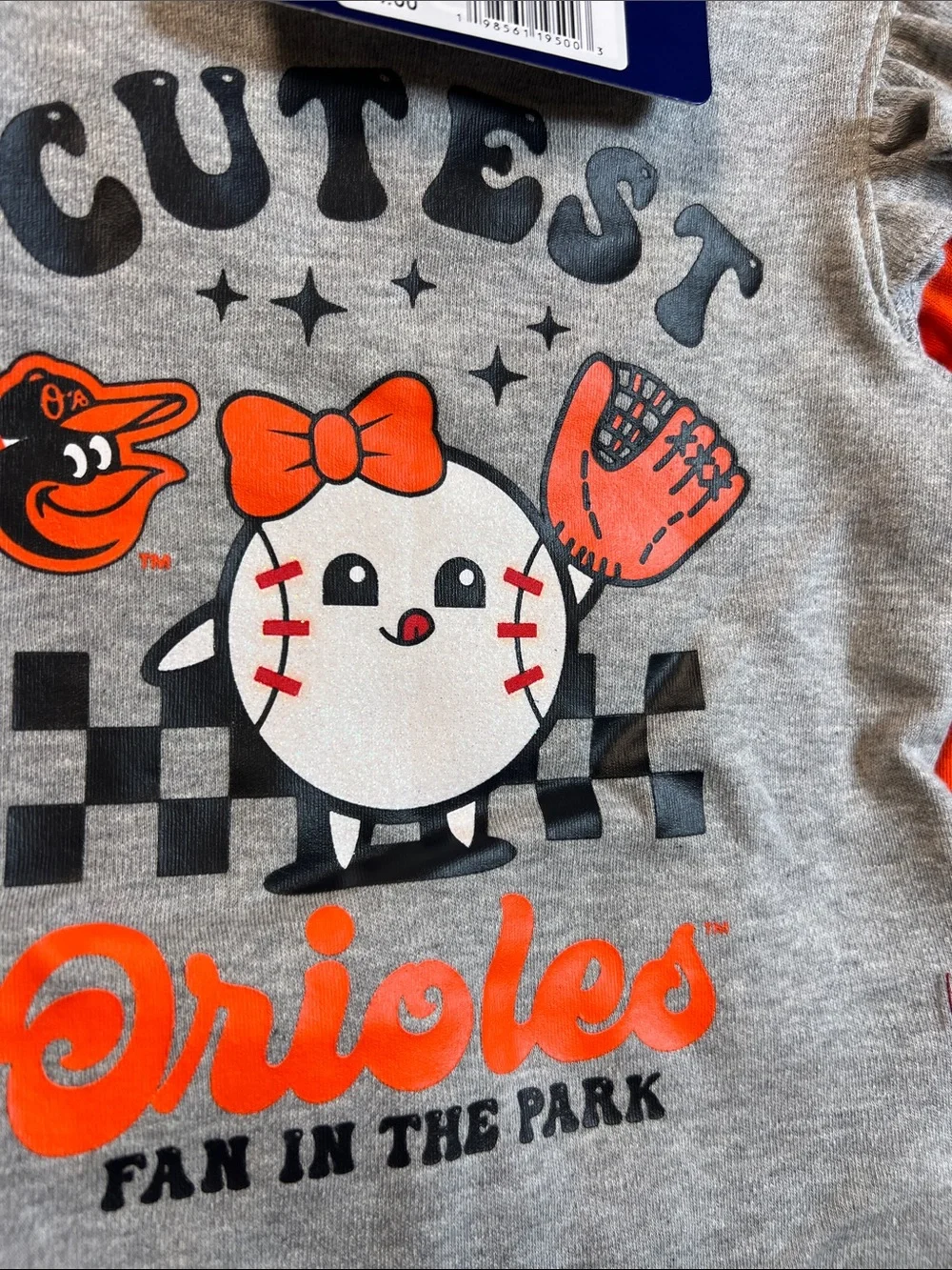 MLB Baltimore Orioles Orange 'Cutest' Baby One-Piece Bodysuit